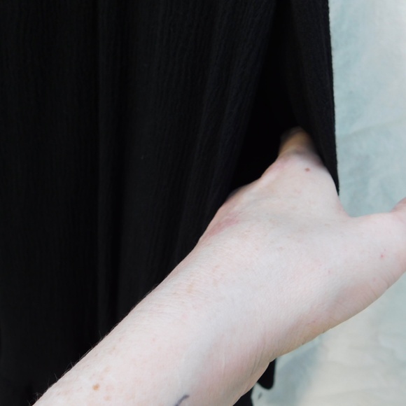 Urban Outfitters dress S, ruffle, black, rayon, pockets, sleeveless, lined - Picture 10 of 13